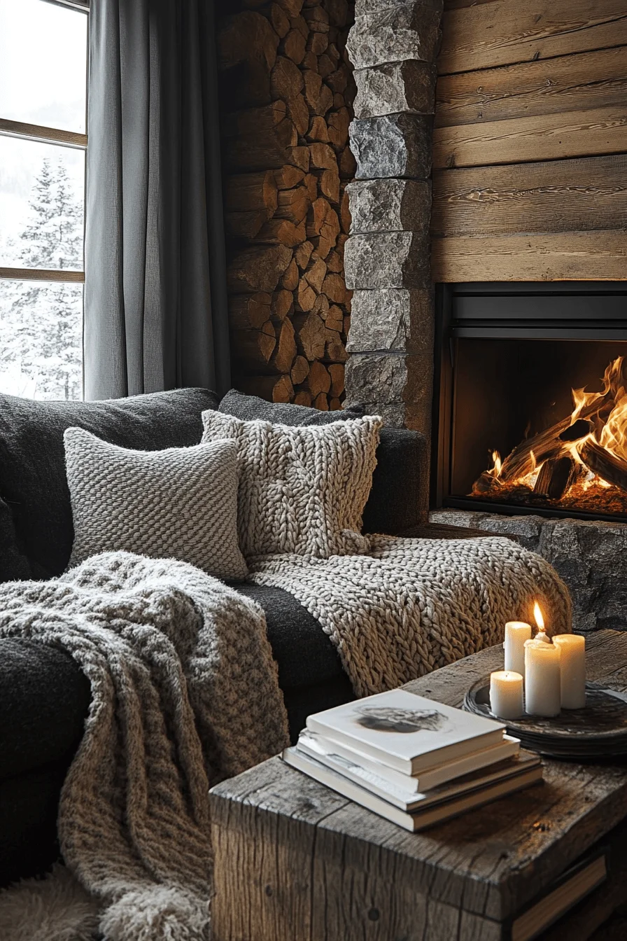 dark sofa living room