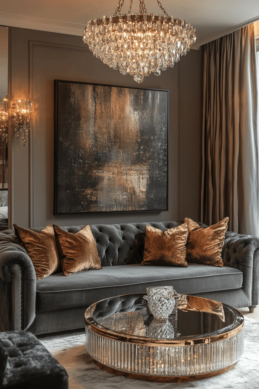 dark sofa living room