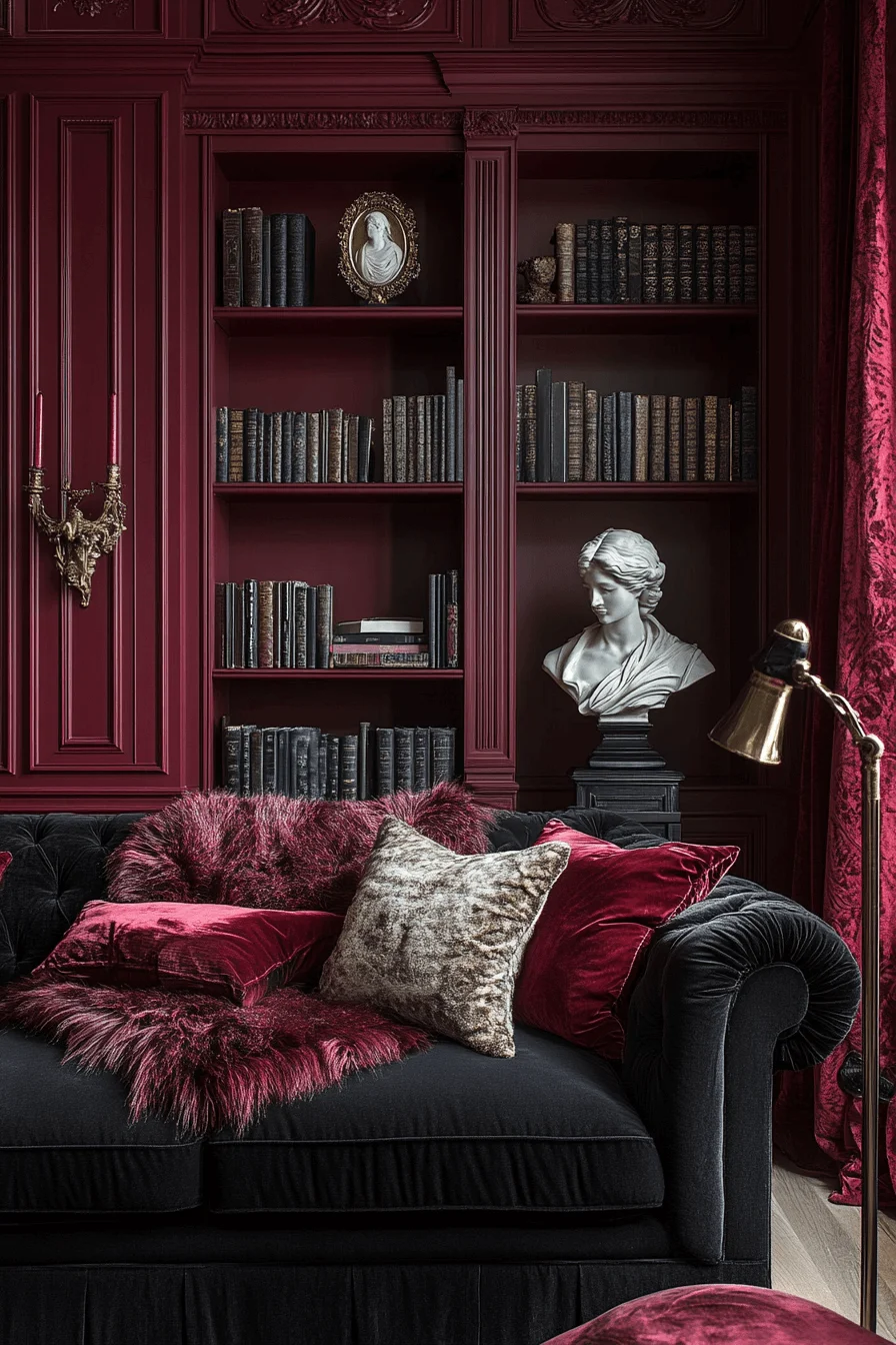 dark sofa living room