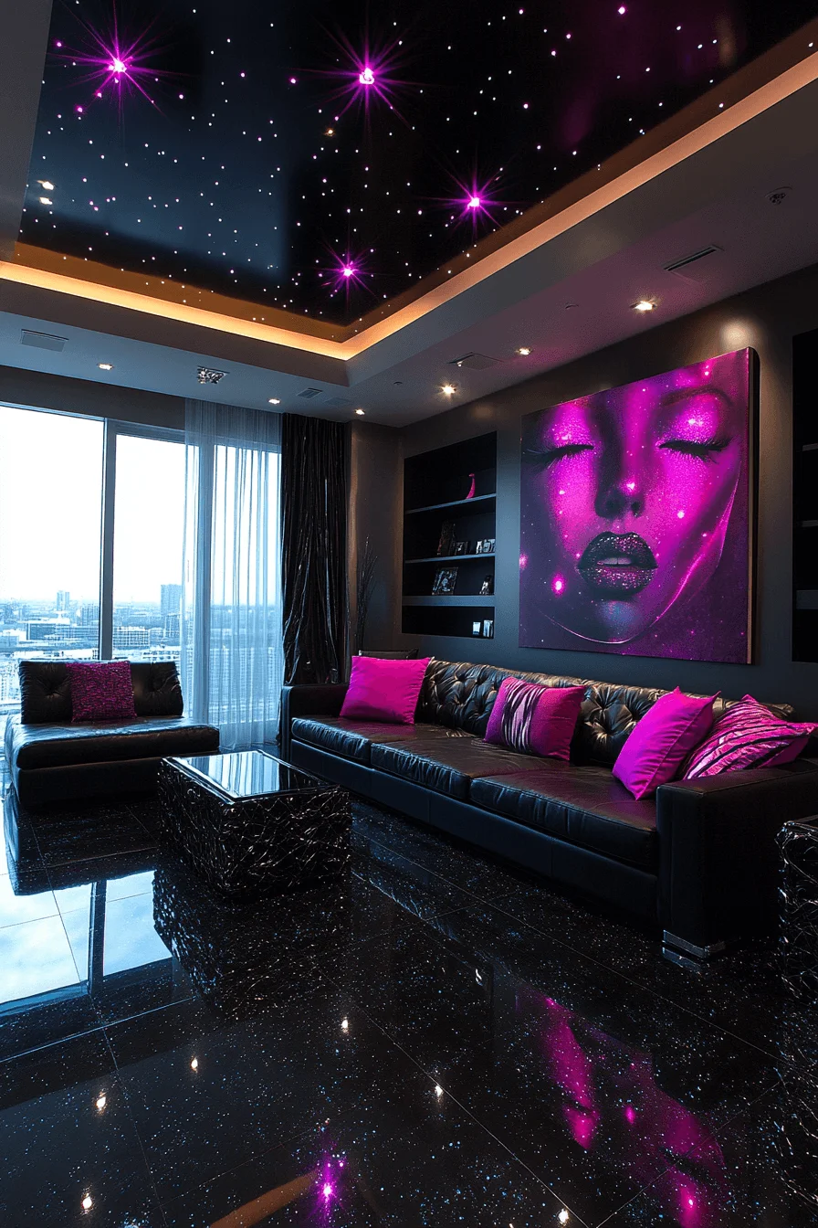 dark sofa living room