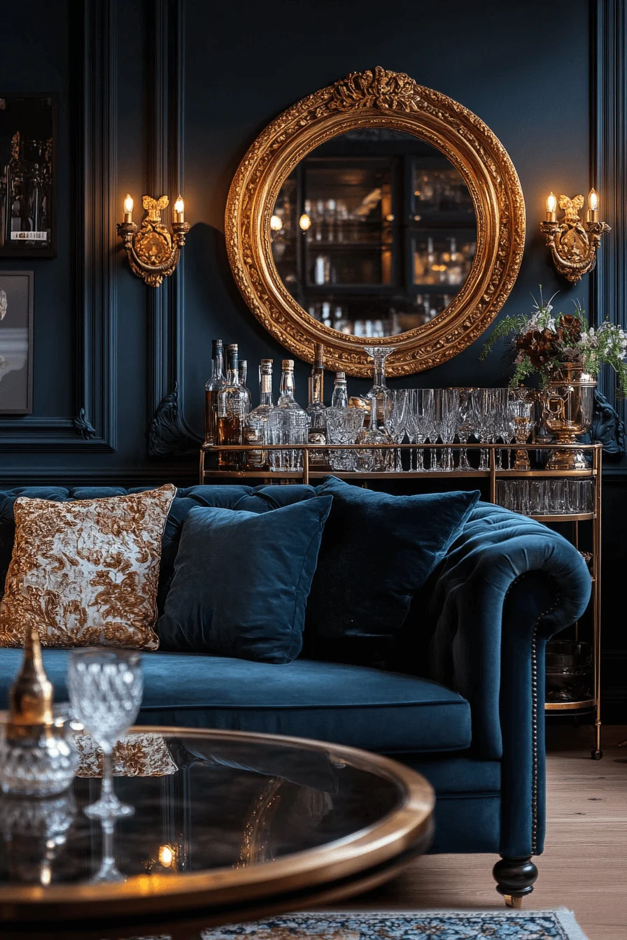 dark sofa living room