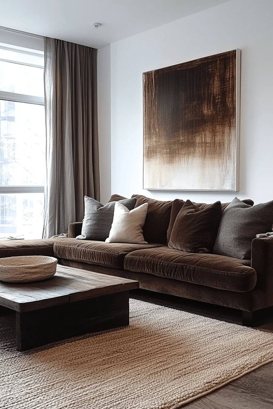 dark sofa living room