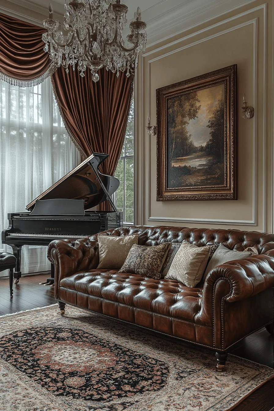dark sofa living room
