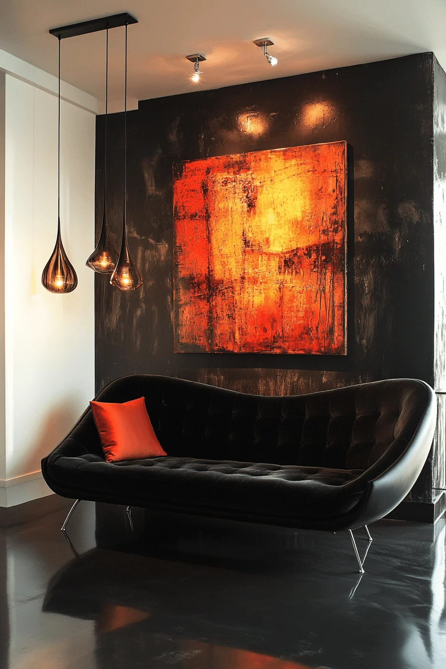 dark sofa living room