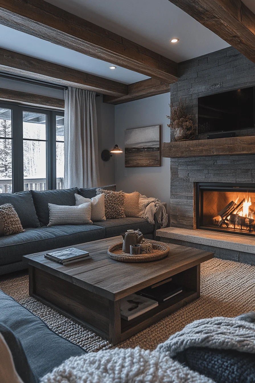 dark sofa living room