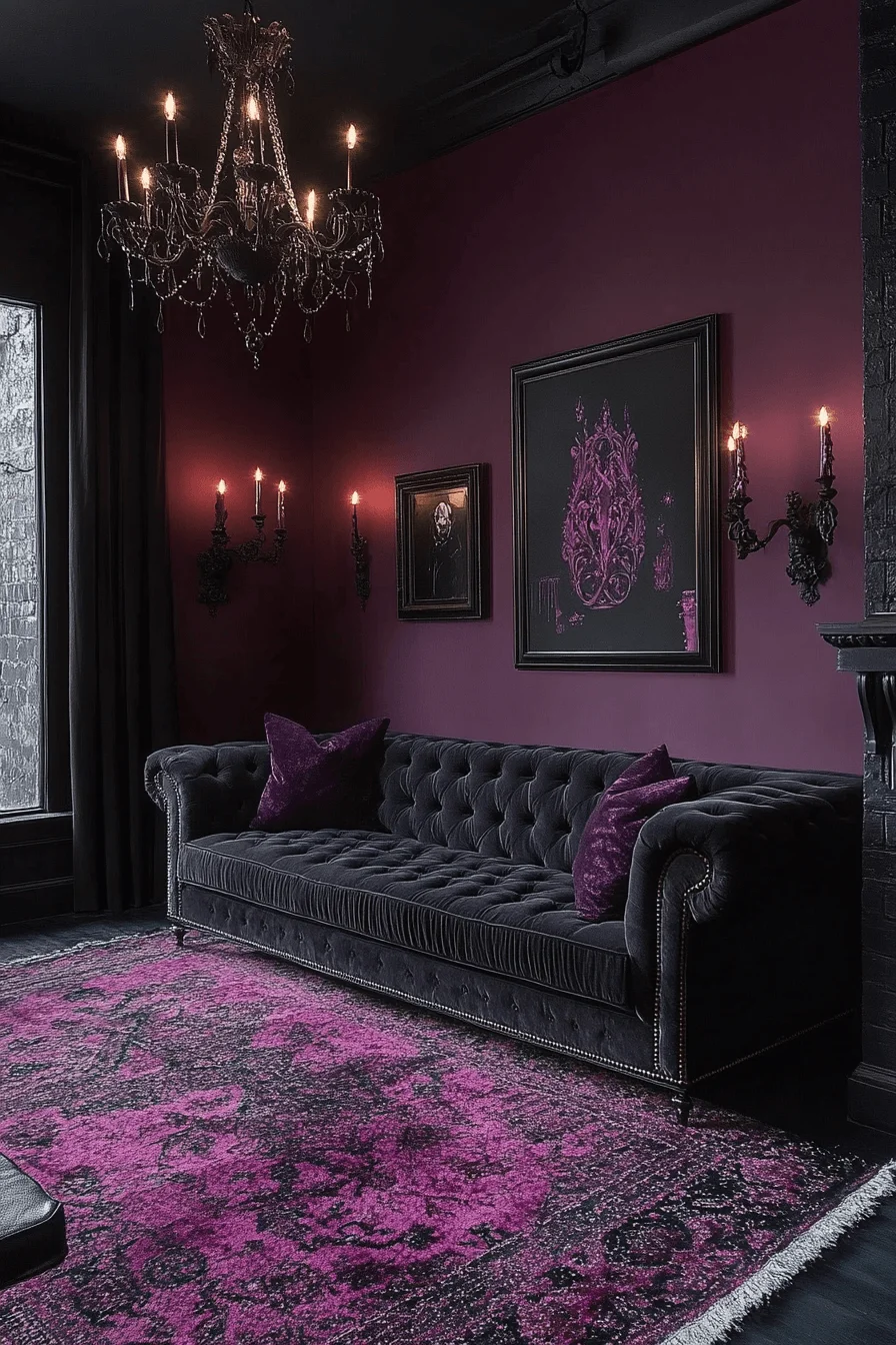 dark sofa living room