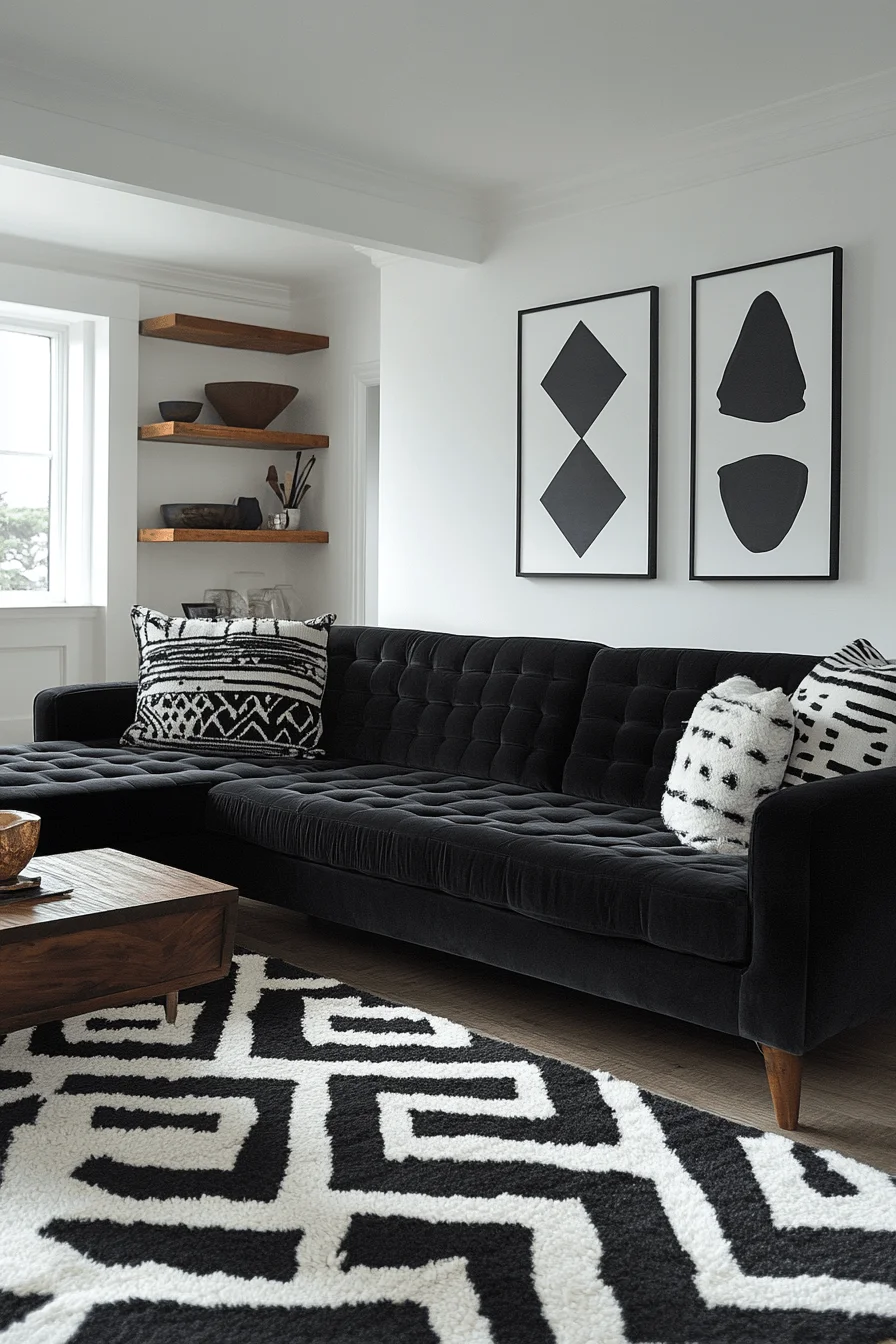 dark sofa living room