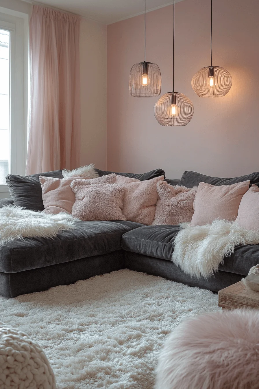 dark sofa living room