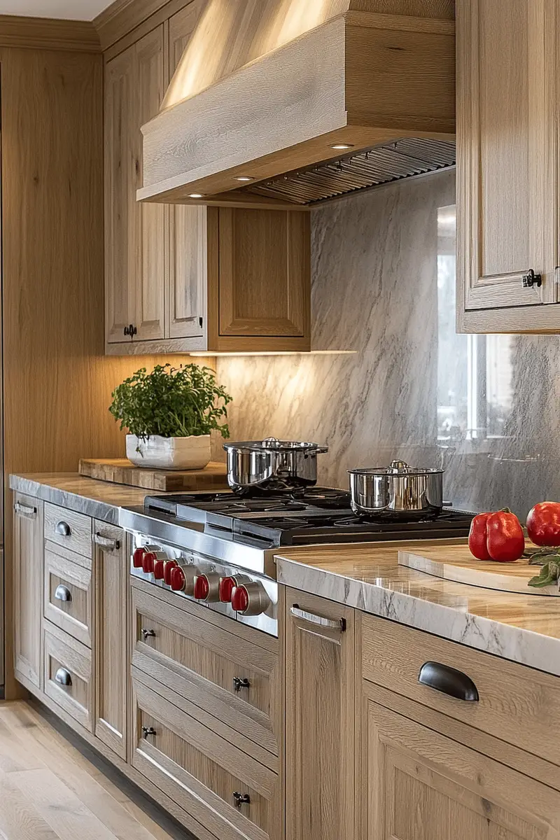 radiant natural oak kitchen cabinets