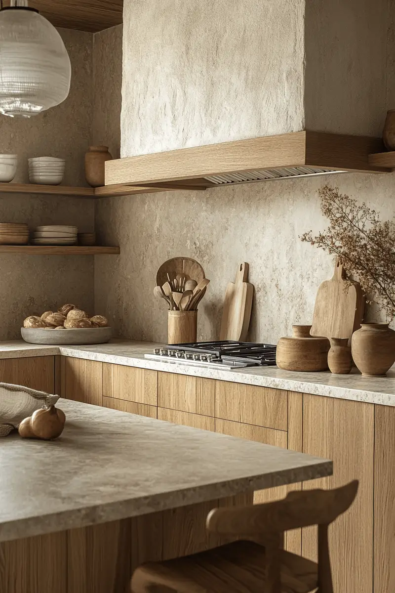 organic natural oak kitchen cabinets