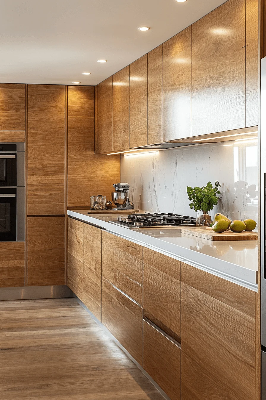 pristine natural oak kitchen cabinets
