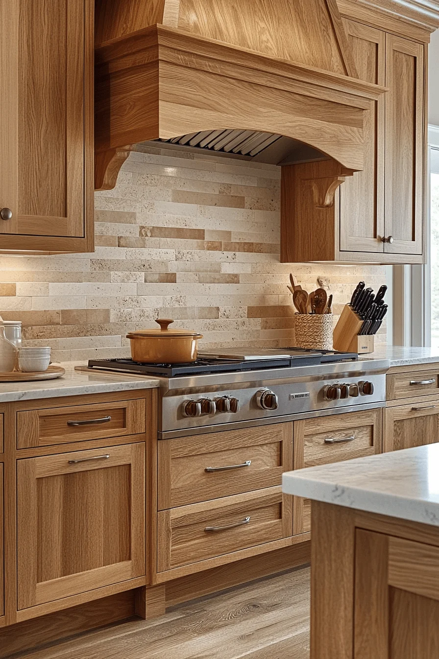 solid natural oak kitchen cabinets