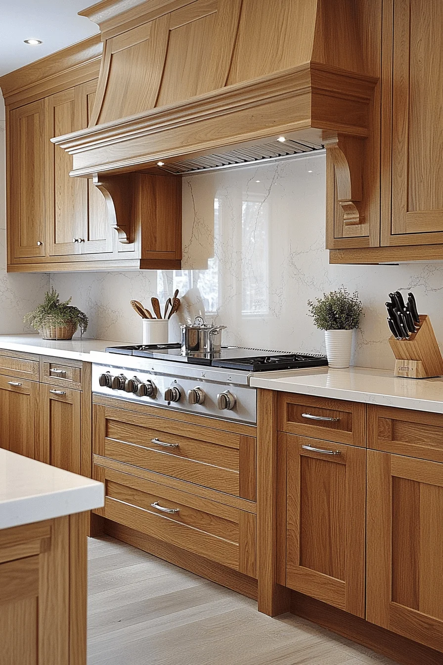 fresh natural oak kitchen cabinets