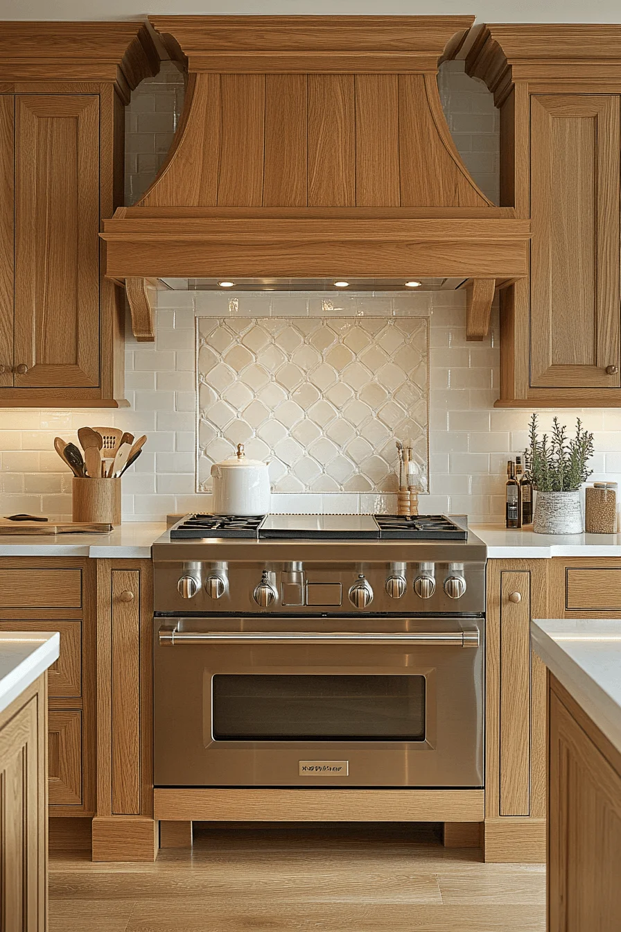 honeyed golden oak kitchen cabinets