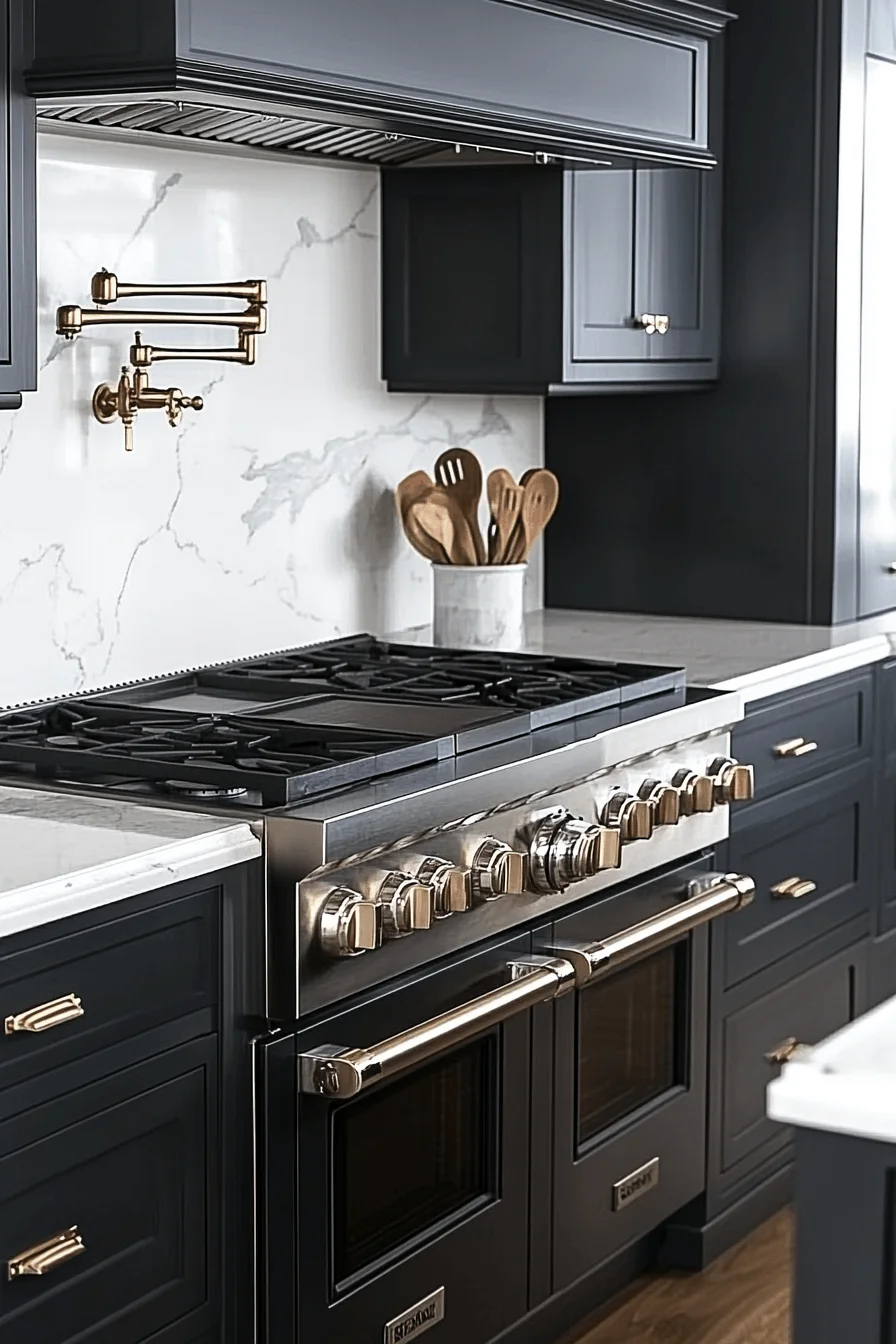 bold charcoal gray kitchen cabinets