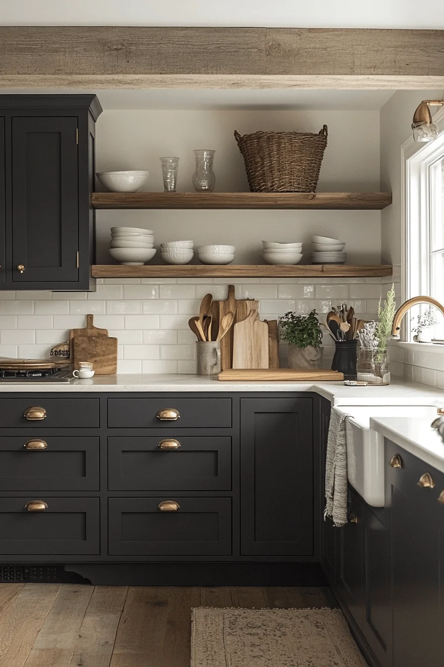 dark gray kitchen cabinets
