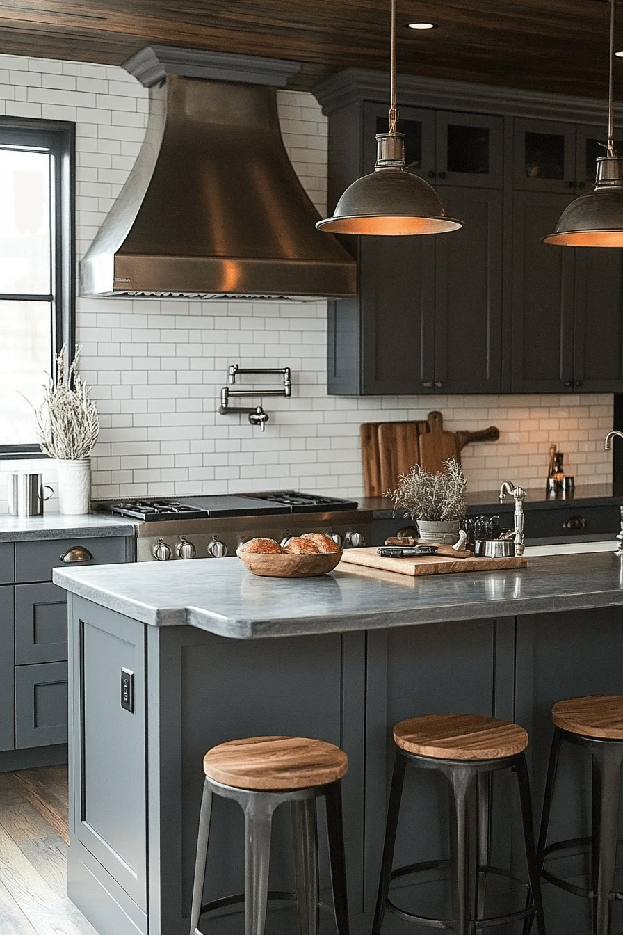 dynamic charcoal gray kitchen cabinets