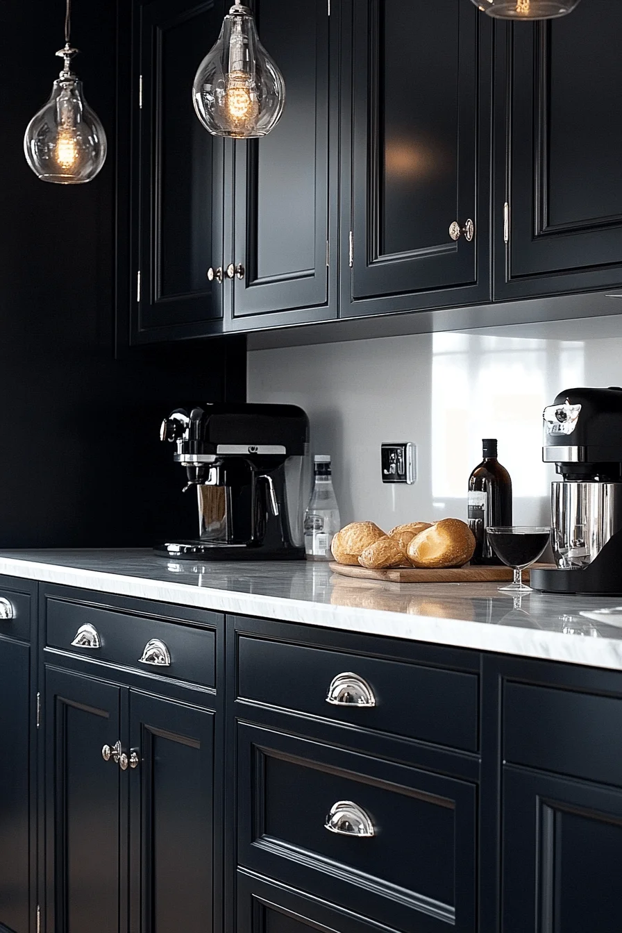 elegant charcoal gray kitchen cabinets