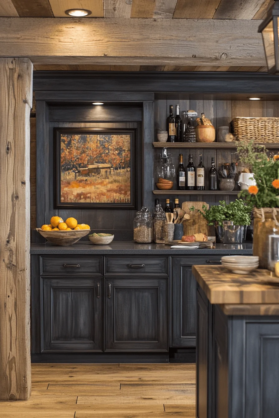 stylish charcoal gray kitchen cabinets