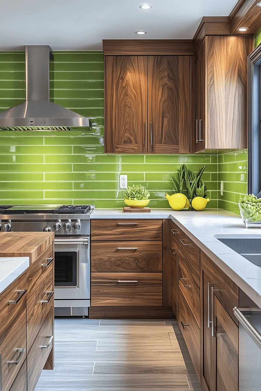 bold dark walnut kitchen cabinets