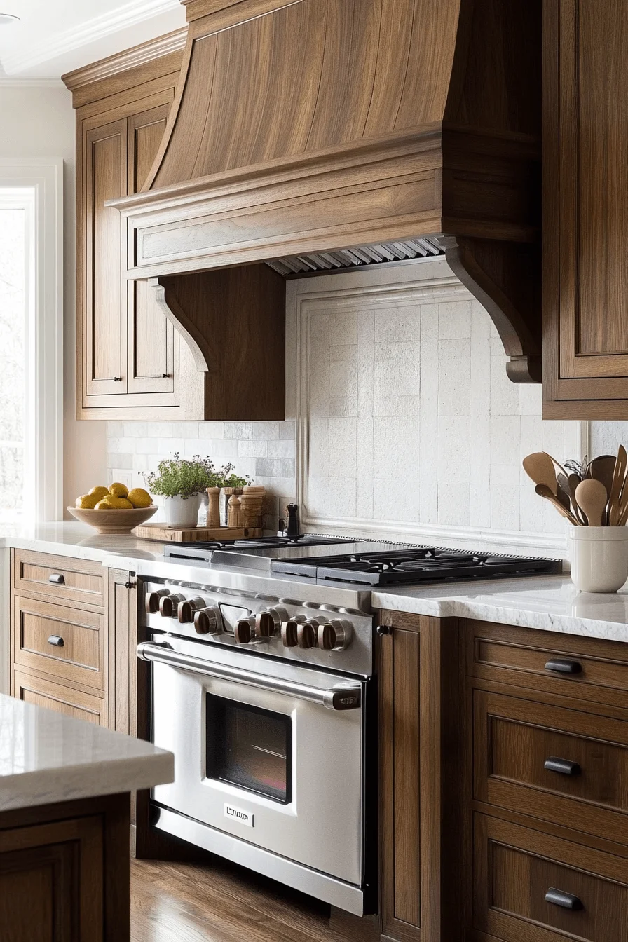 timeless dark walnut kitchen cabinets