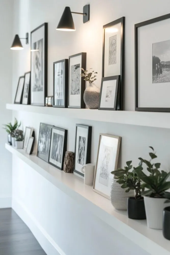 accent living room gallery wall ideas