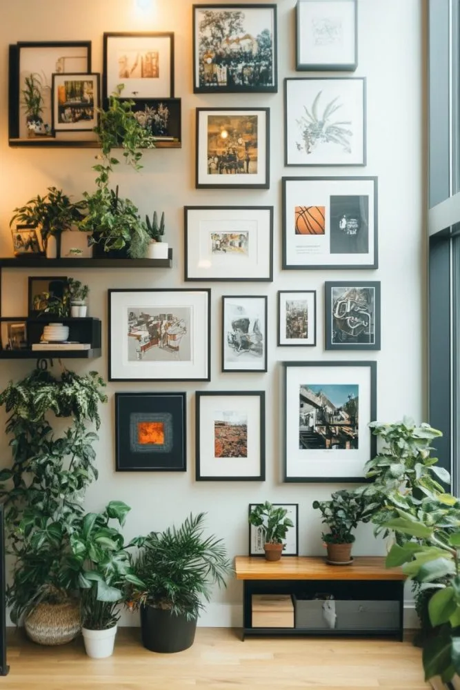 accent living room gallery wall ideas 3