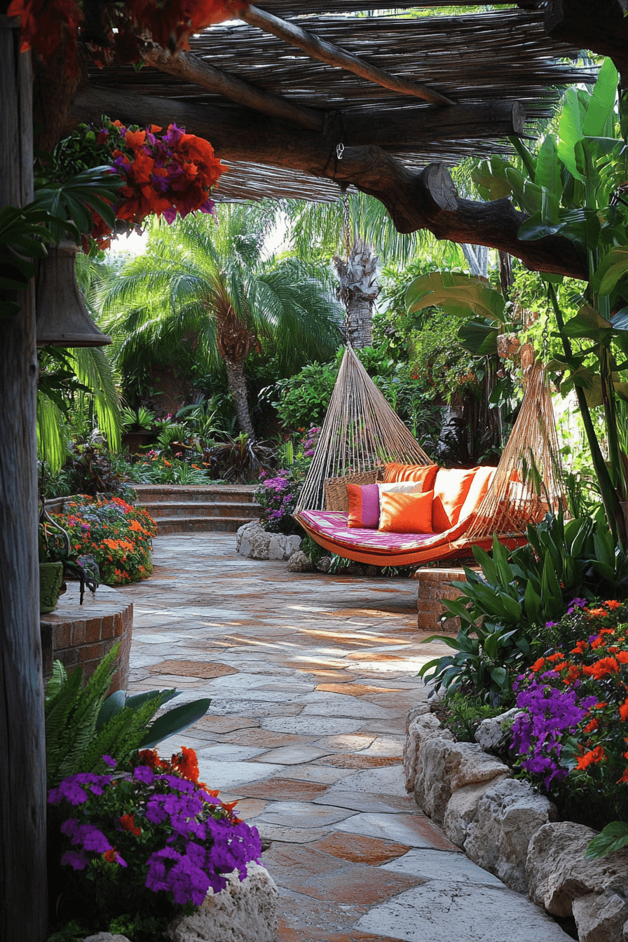 tropical patio garden