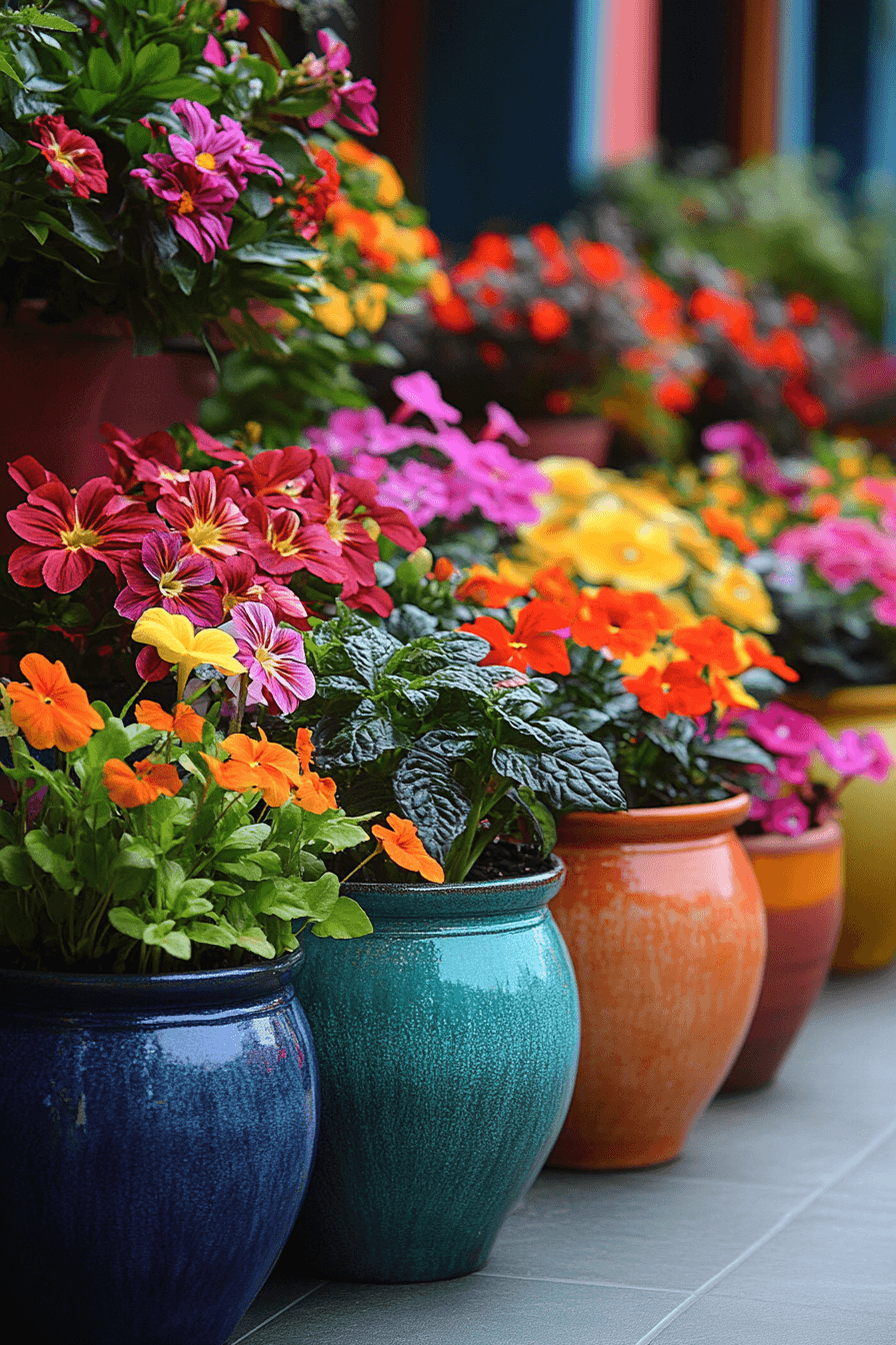 colorful container garden