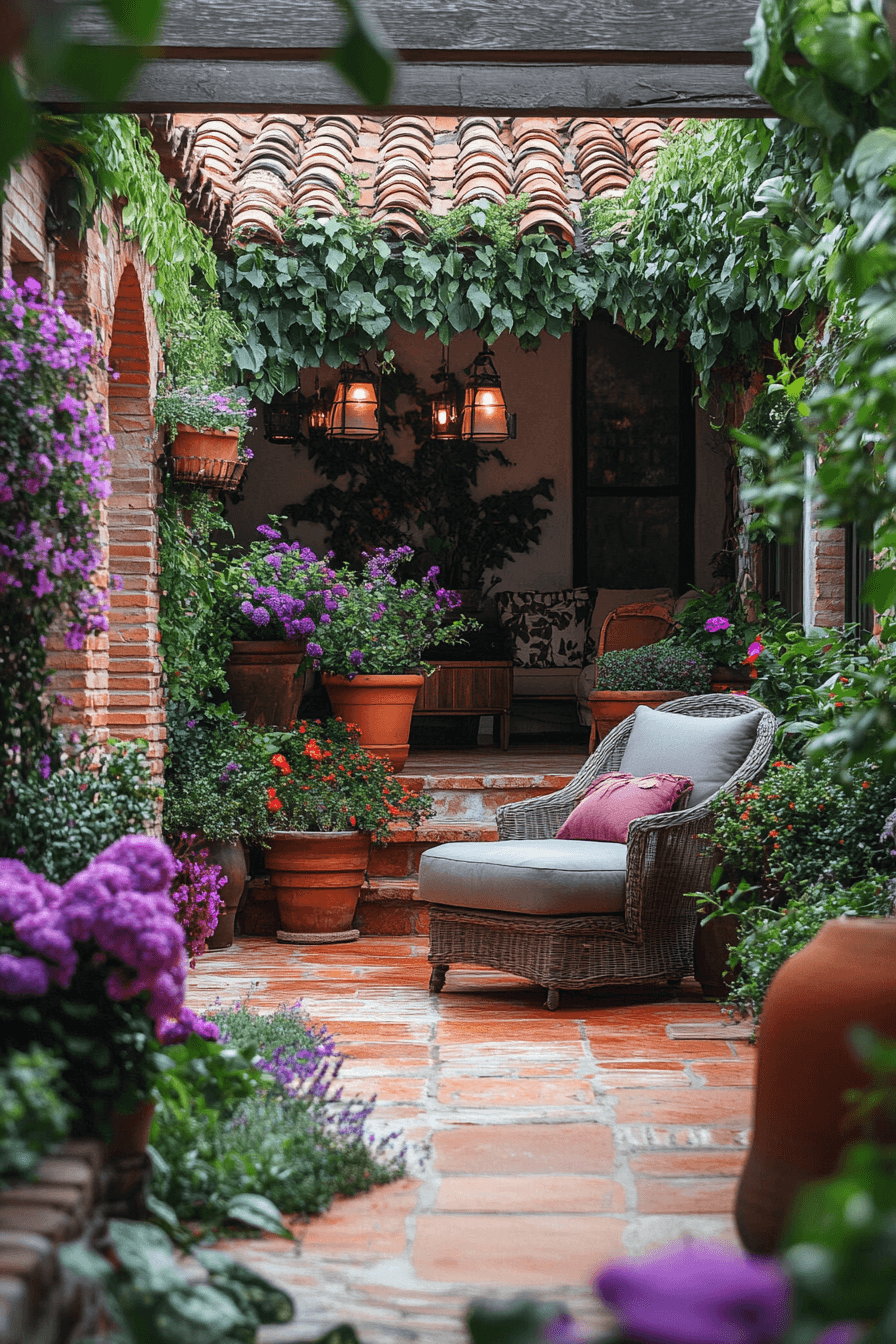 compact corner patio garden