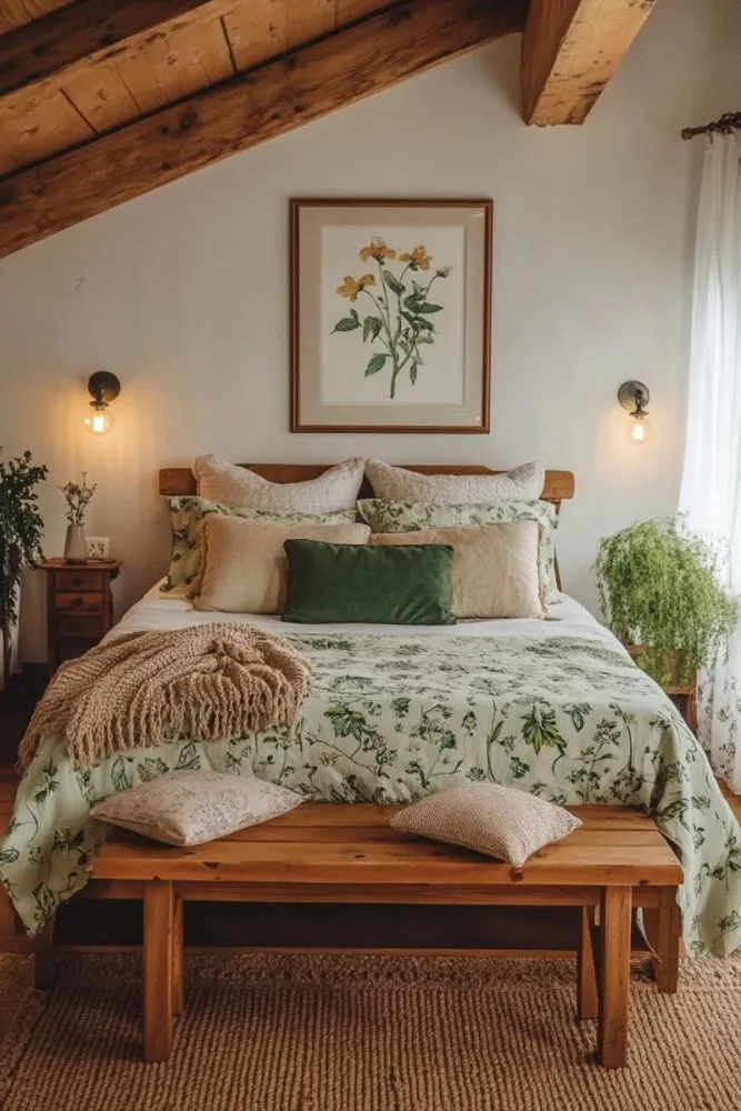 Natural Wood and Sage Green Decor
