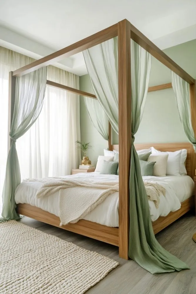 Sage Green Canopy Curtains