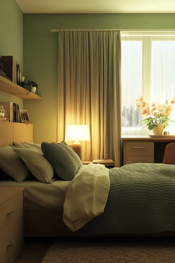 Knitted Throws and Quilts in Sage Green