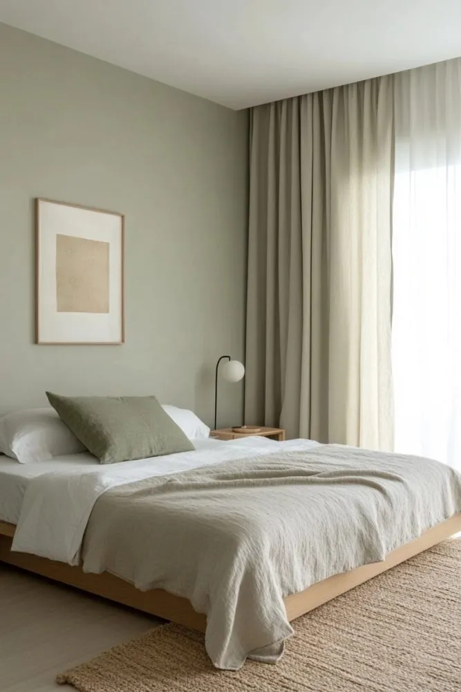 Layered Sage Green Curtains