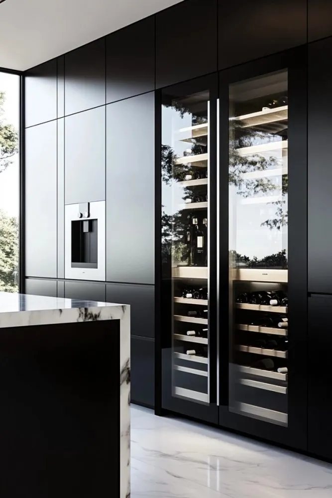 dark kitchen cabinet ideas flat panel