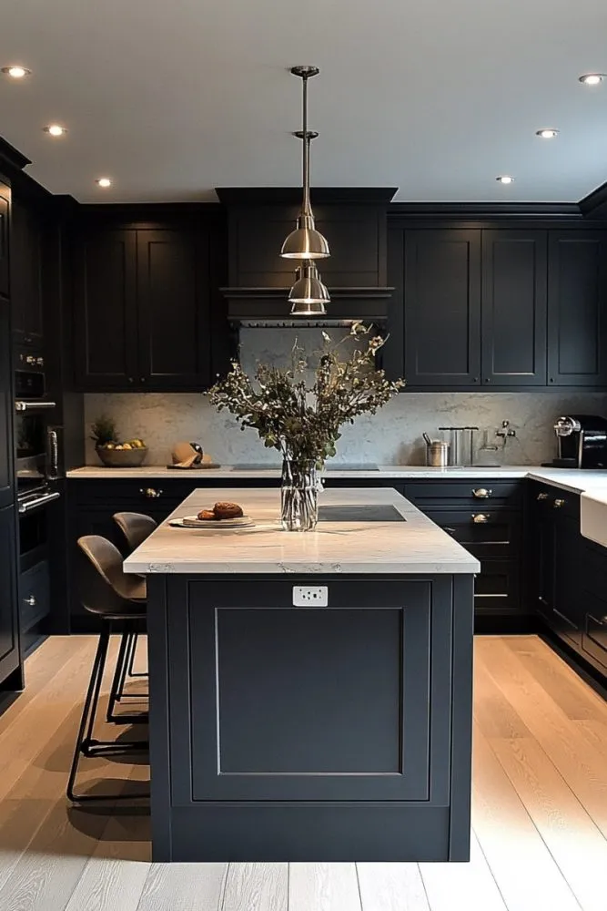 dark kitchen cabinet ideas chalk