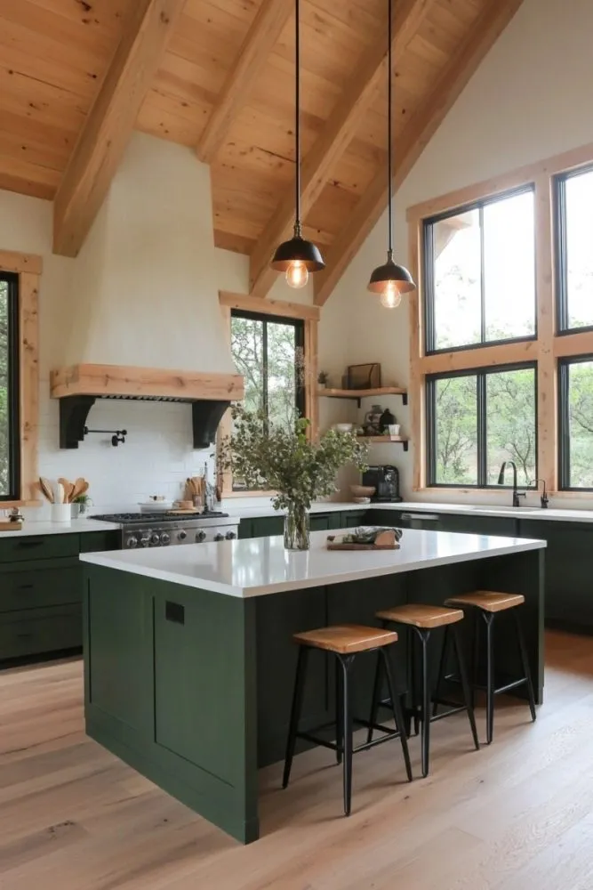 dark kitchen cabinet ideas dark green