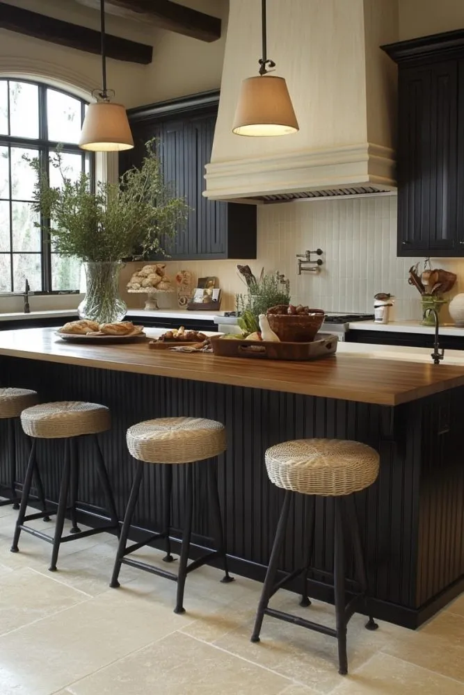 dark kitchen cabinet ideas black cabinets with beadboard panels