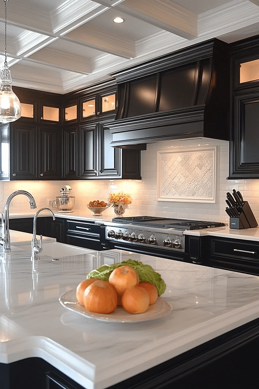 black and white kitchen cabinets