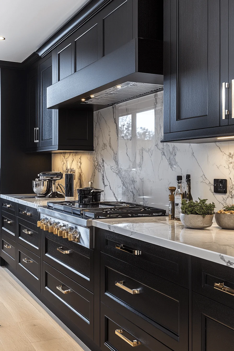 black and white kitchen cabinets