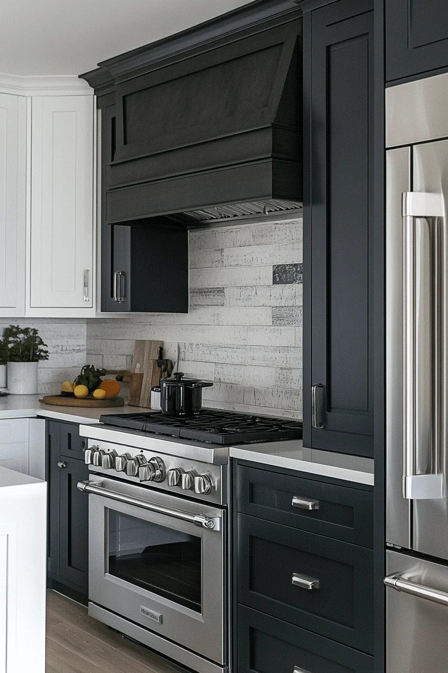 black and white kitchen cabinets