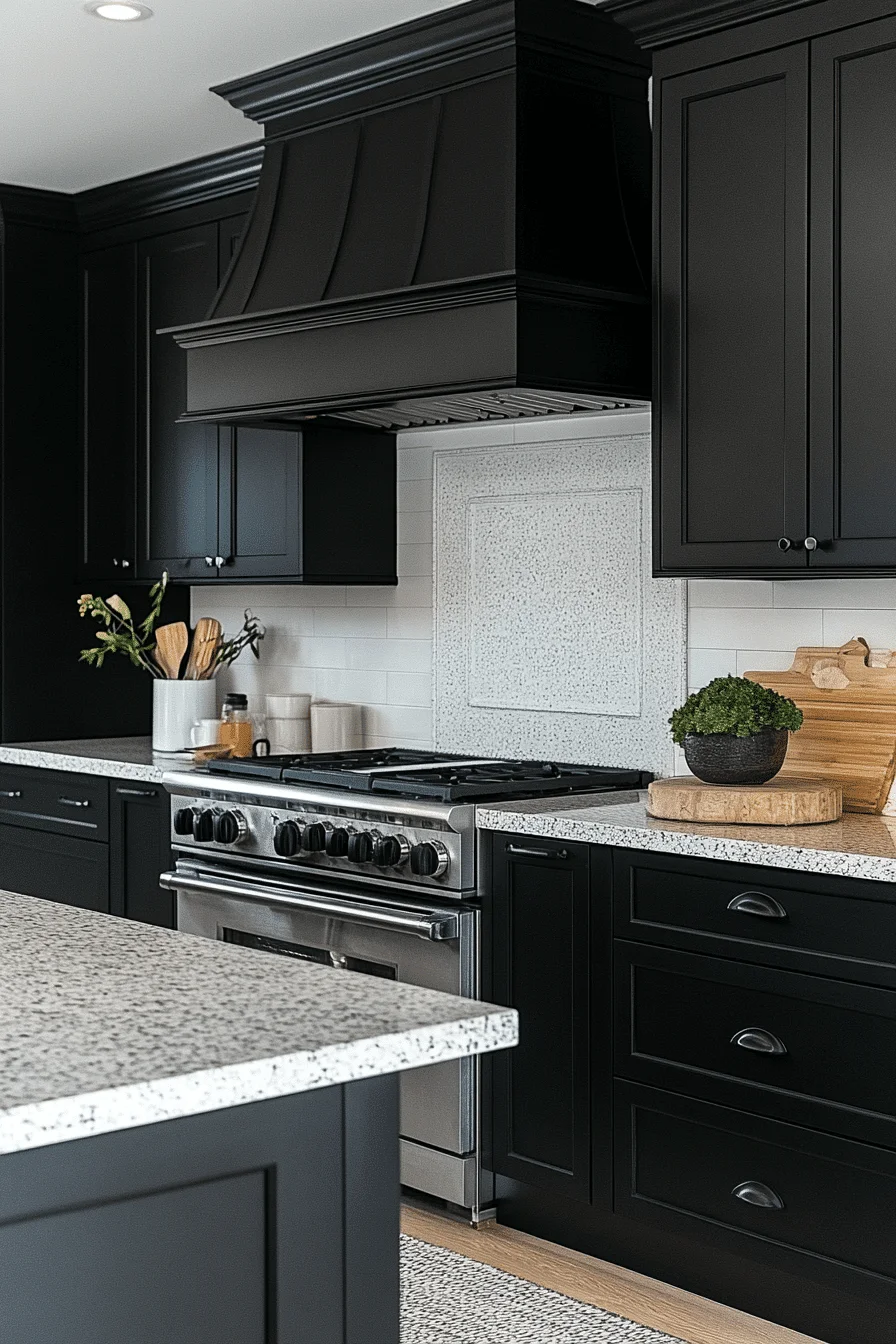 black and white kitchen cabinets