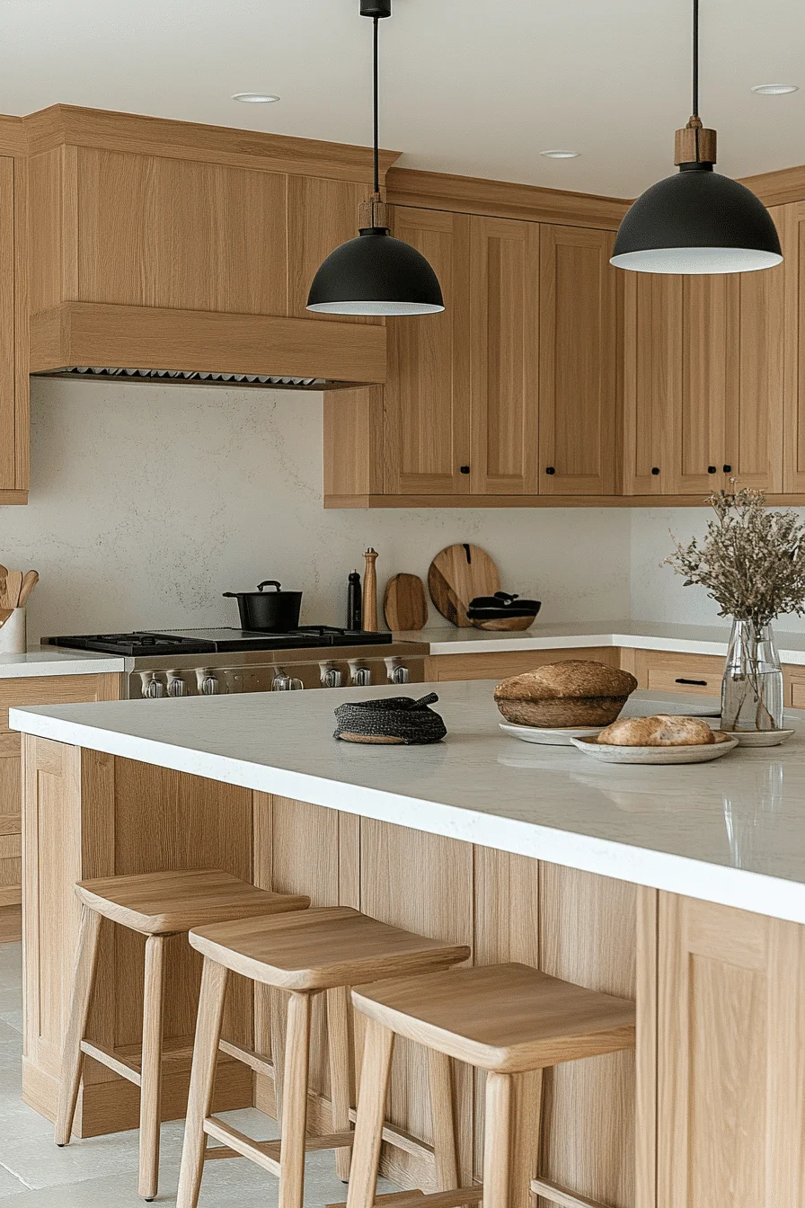 white oak kitchen cabinets
