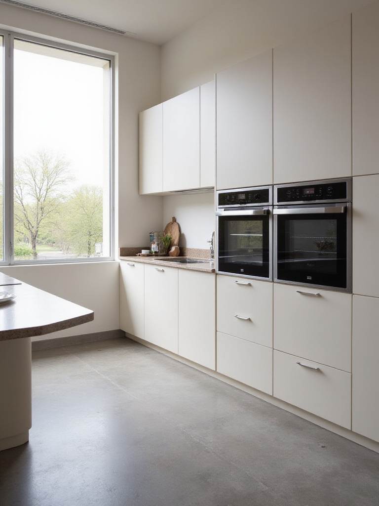 Modern kitchen with integrated appliances and custom cabinetry.