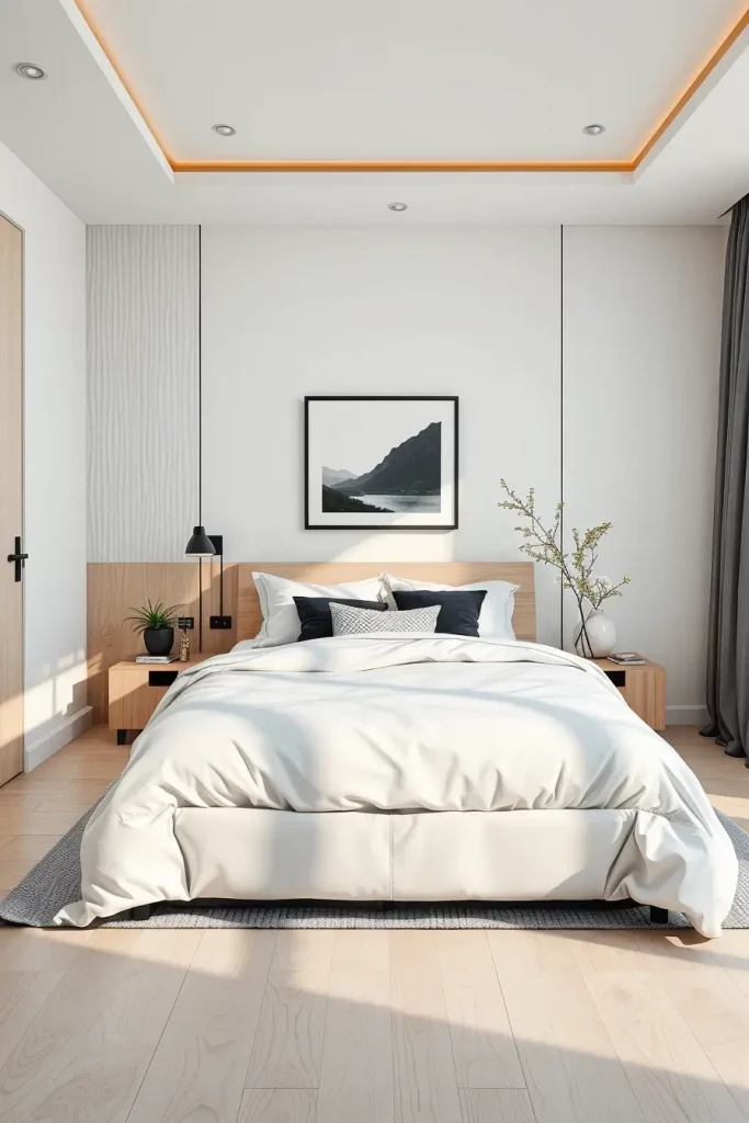 Minimalist guest bedroom with subtle decor