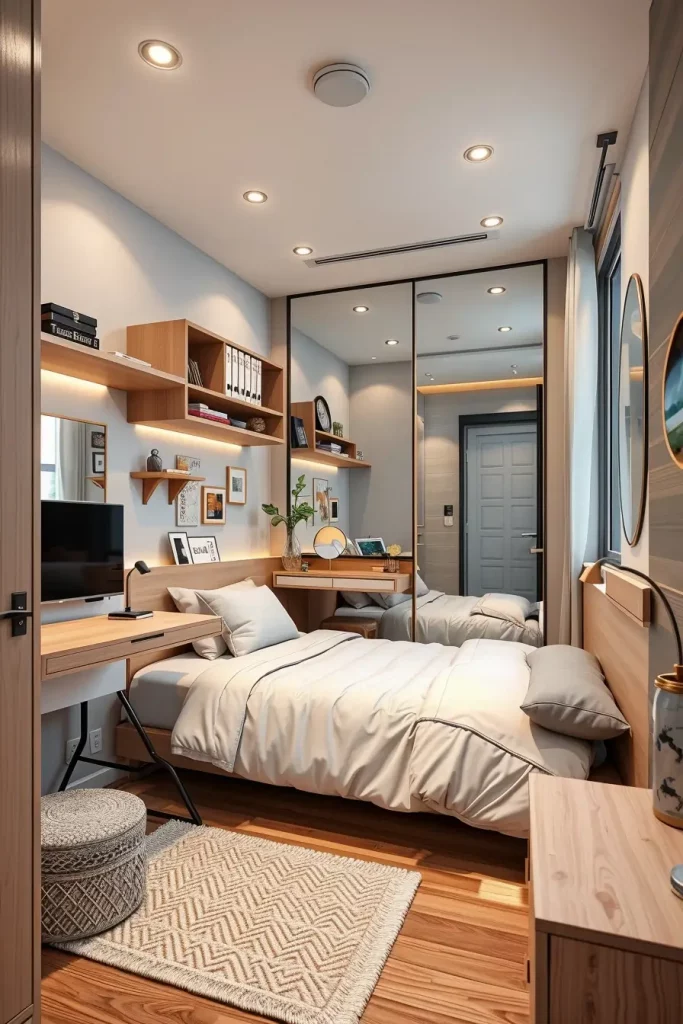 Small guest room with smart storage