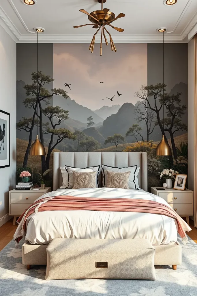 Artistic accents in guest bedroom