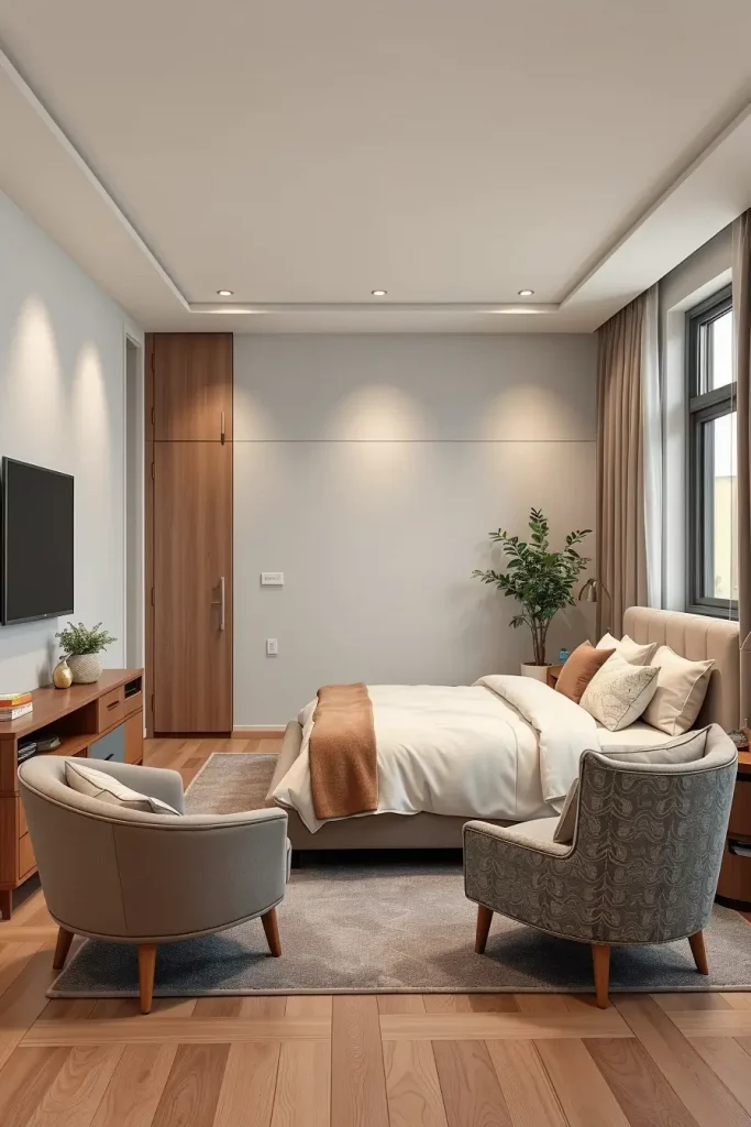 Functional guest bedroom layout