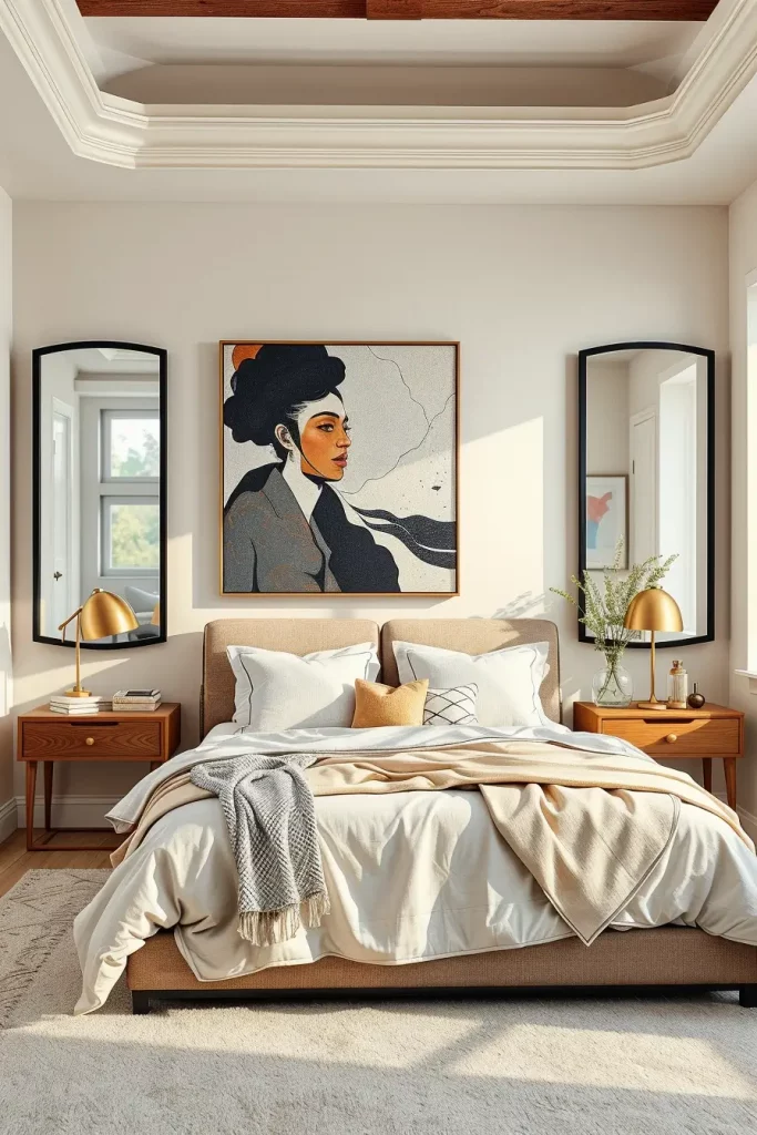 Gallery wall in guest bedroom
