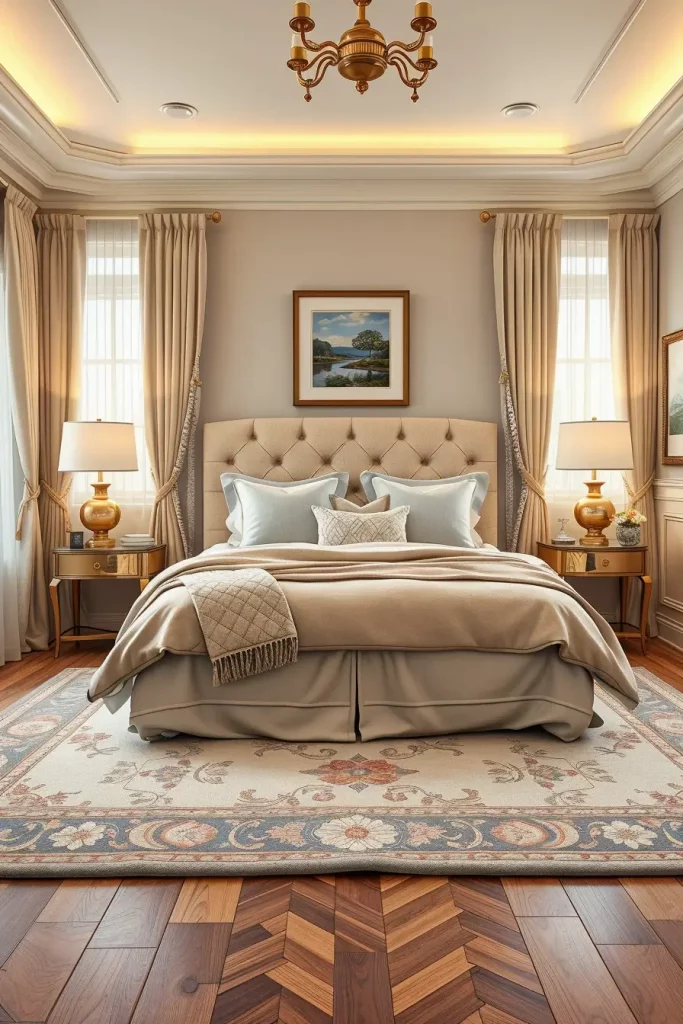 Elegant guest bedroom with classic decor